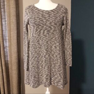 Sage black white chevron long top or tunic